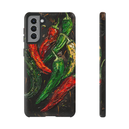 Green and Red Chili Peppers Phone Case