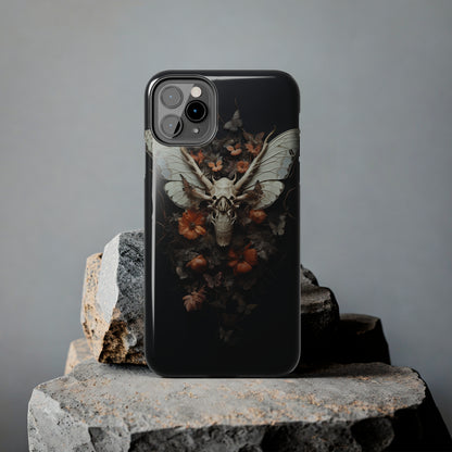 Deadhead Moth Gothic Dark Academia iPhone Case | Spooky Skull Mysterious Elegance