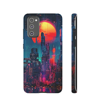 Cyberpunk Full Moon Cityscape Phone Case