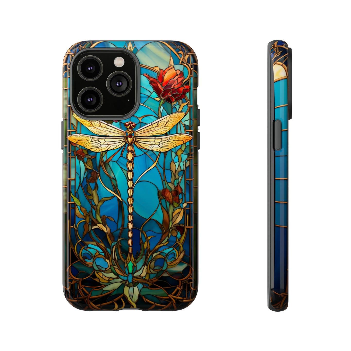 Vintage Art Nouveau Stained Glass Dragonfly Phone Case