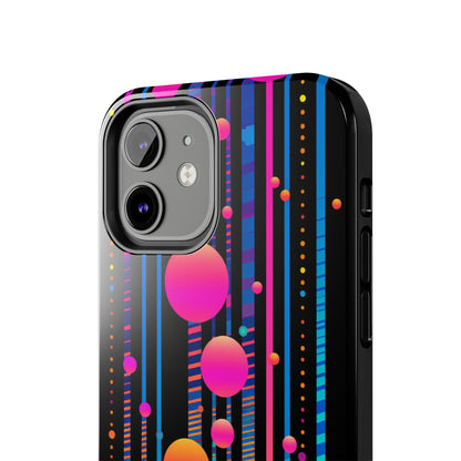 Experience a Blast from the Past: Retro Psychedelic Bubbles Tough Case for Apple iPhone Models