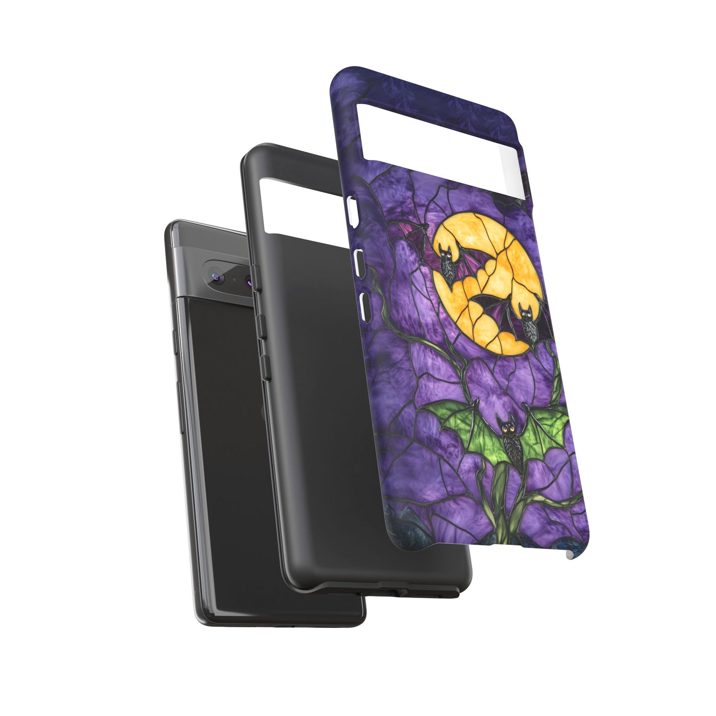 Full Moon Stained Glass Style Halloween Bats Phone Case