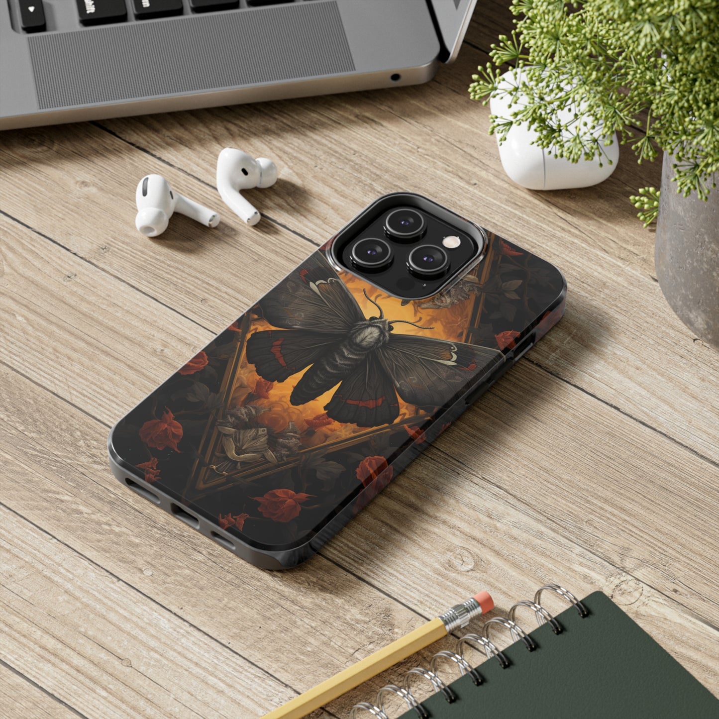 iPhone Case | Lost in Thought: Dark Academia Moth iPhone Tough Case