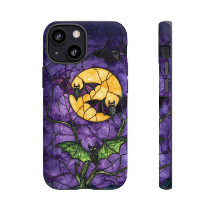 Full Moon Stained Glass Style Halloween Bats Phone Case