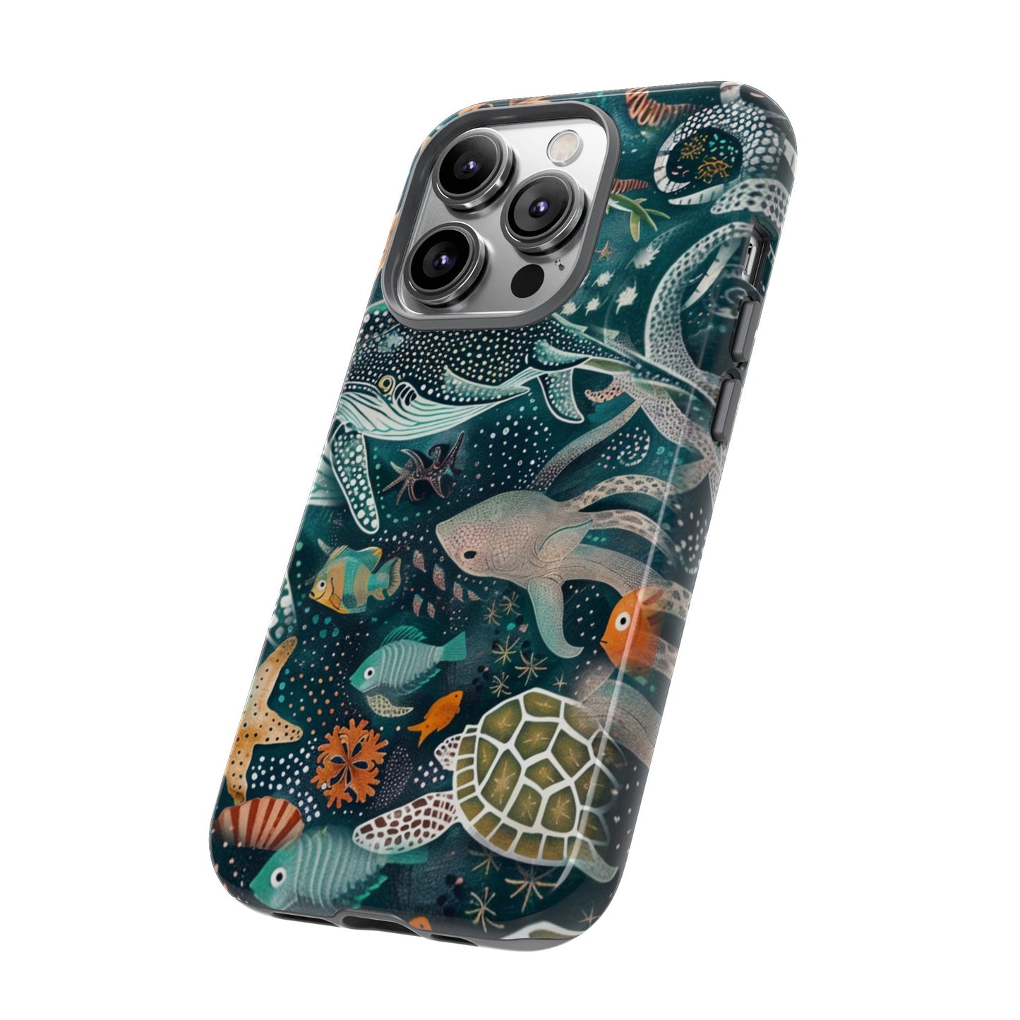 Undersea World Shark, Turtle, Manta Ray Phone Case