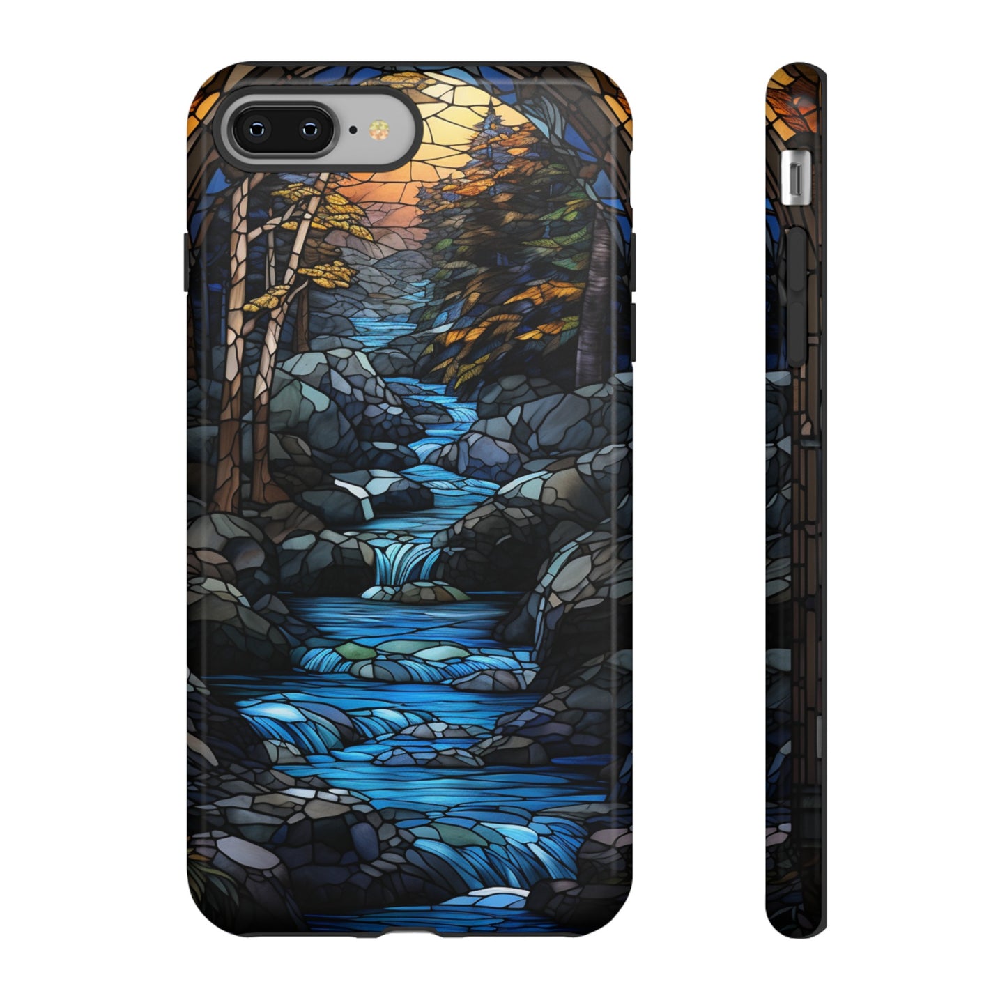 Stained Glass Stone Bridge and River Art Phone Case