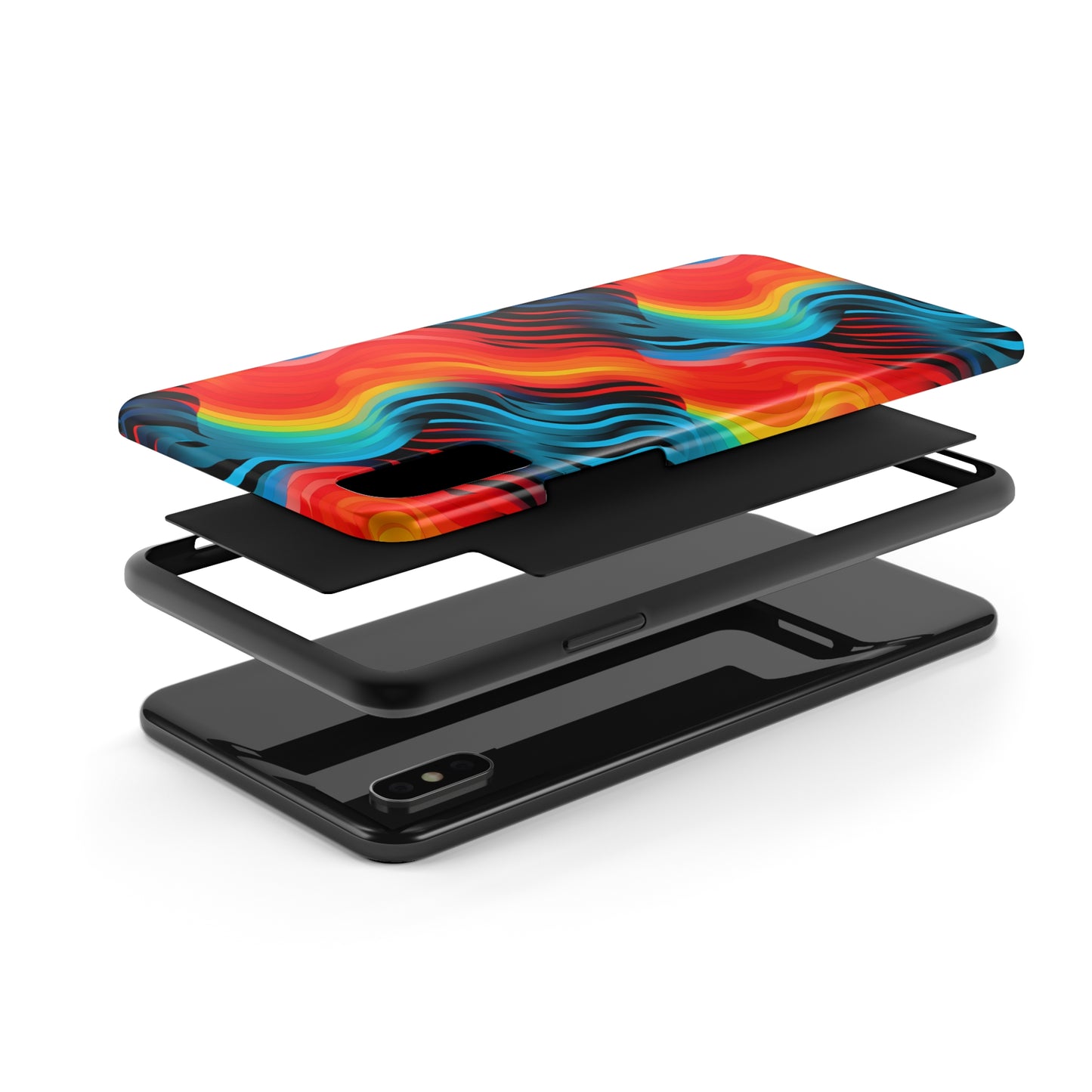 Color Splash Wave Pattern Tough iPhone Case | Embrace Vibrant Style and Reliable Protection