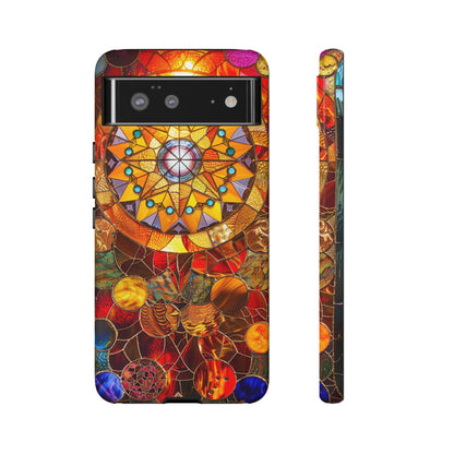 Cosmic Stained Glass Mandala Phone Case