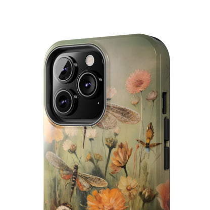 Dragonfly Floral Print iPhone Case | Nature-Inspired Elegance and Device Protection