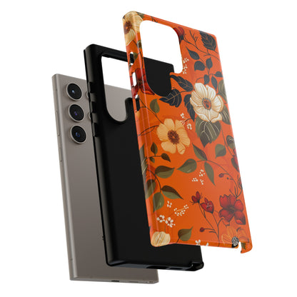 Orange Floral Phone Tough Case