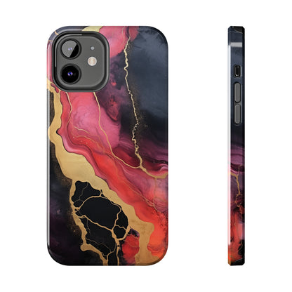 Marbled Dark Lava flow Phone Case | Embrace the Mesmerizing Multicolor Art