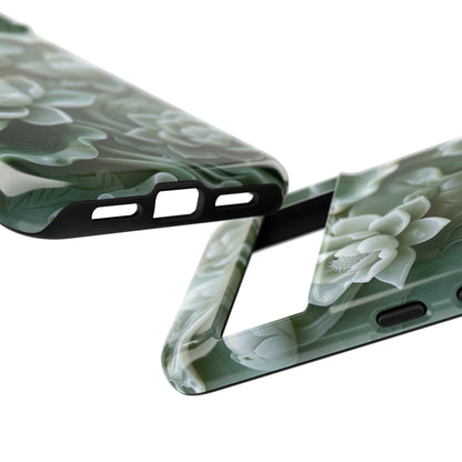 Green Jade Lotus Floral Art Phone Case