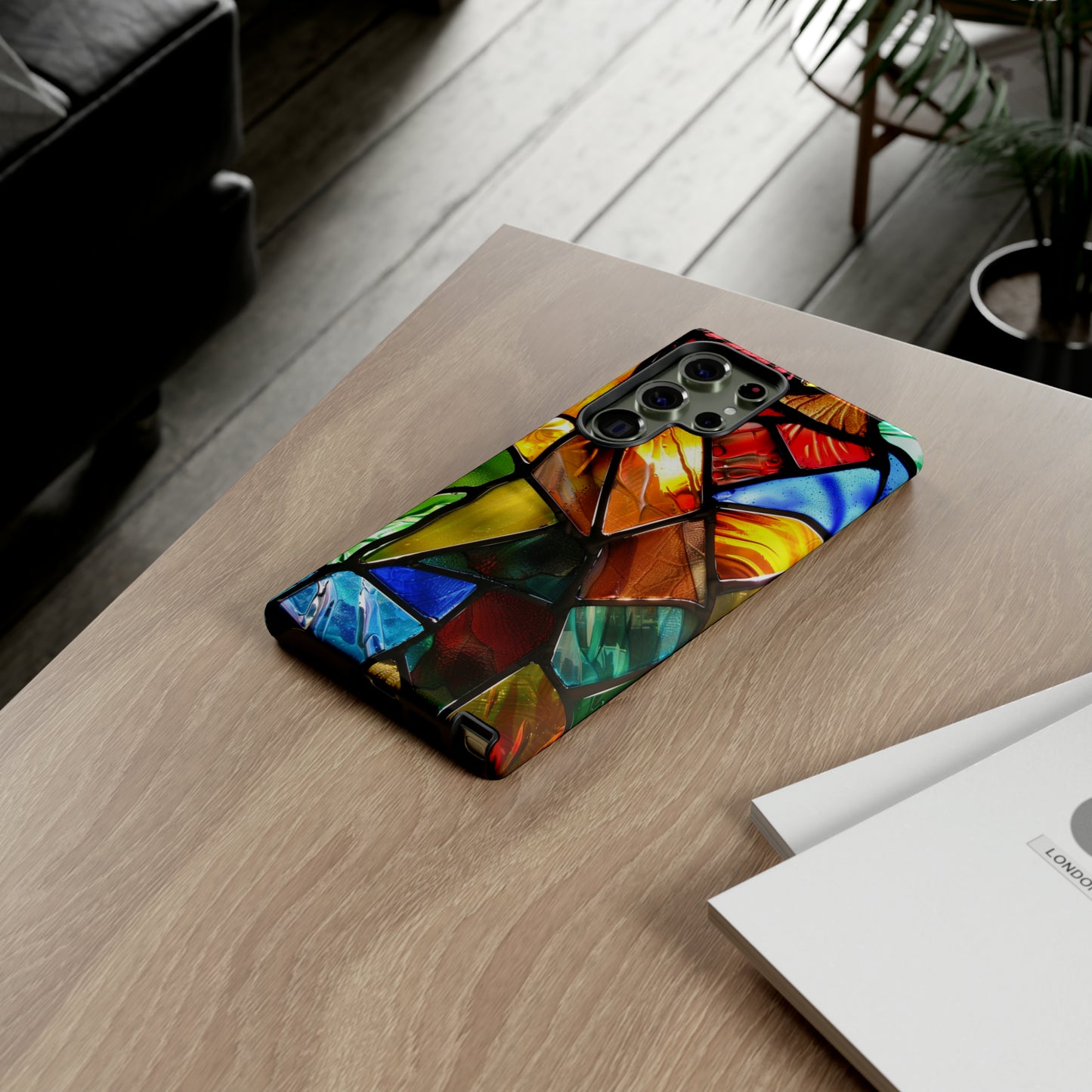 Color Explosion Abstract Stained Glass Phone Case