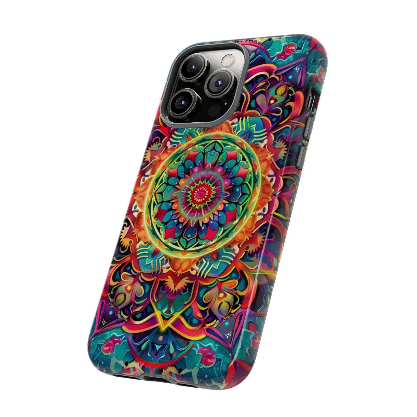 Cosmic Stained Glass Mandala Phone Case