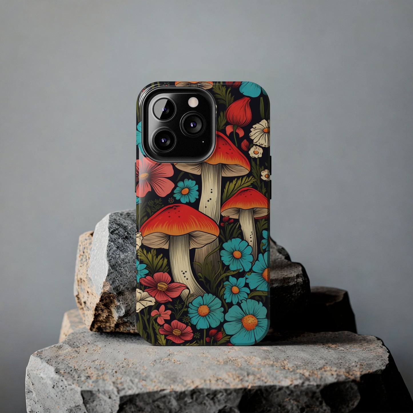 Psychedelic Retro Mushrooms iPhone case | Dive into Vintage Vibes