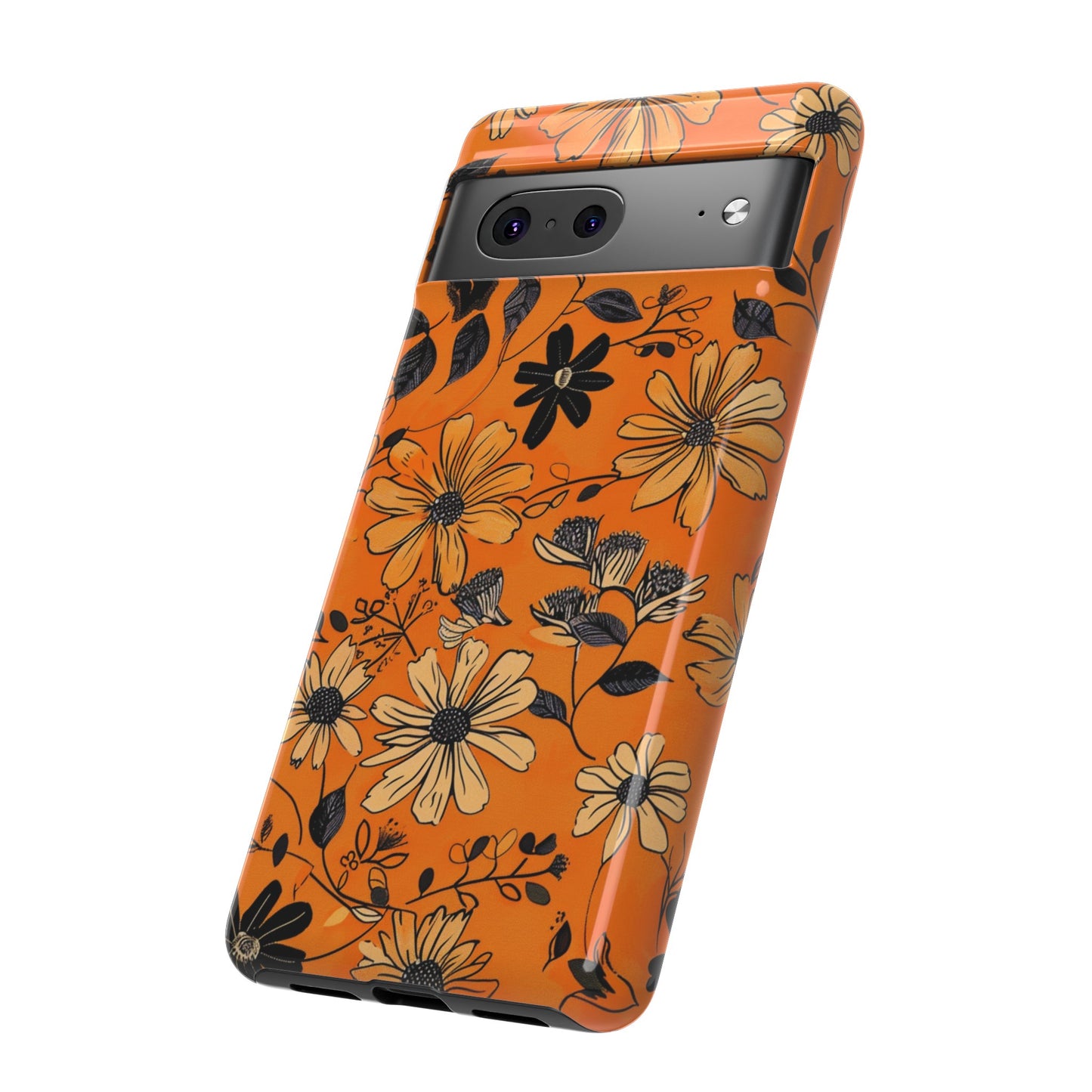 Orange Floral Phone Case Cute Summer Flower Aesthetic