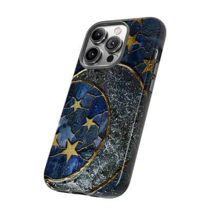 Moon Stars Stained Glass Starry Night Phone Case