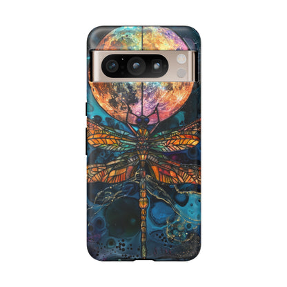 Full Moon Stained Glass Dragonfly Phone Cover