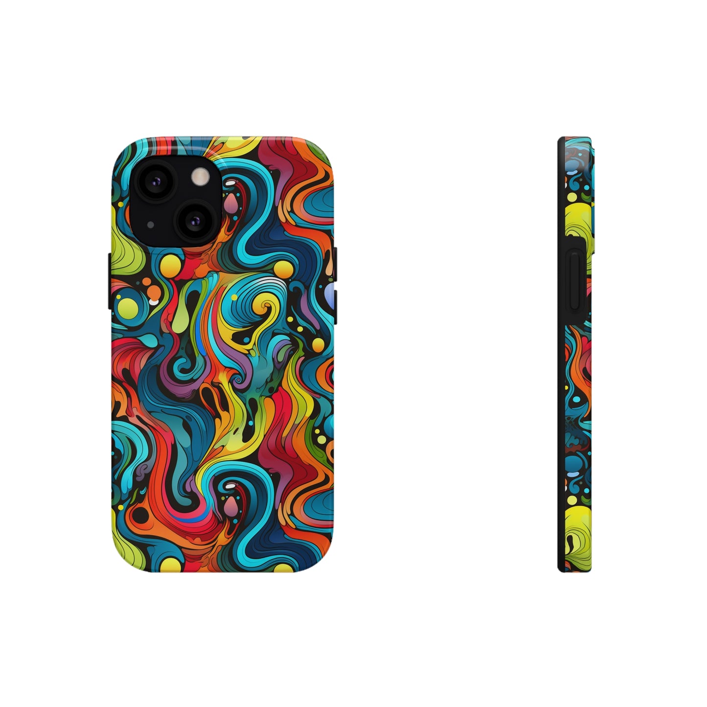 Psychedelic Rainbow Tough iPhone Case | Embrace Vibrant Style and Reliable Protection