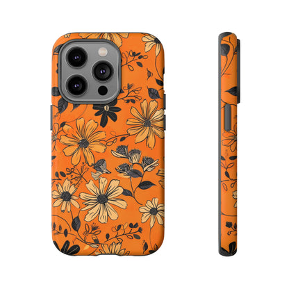 Orange Floral Phone Case Cute Summer Flower Aesthetic