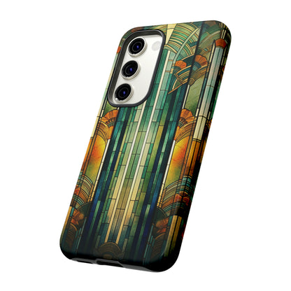 Art Deco Stained Glass floral Phone Case for iPhone 15, 14, Pro Max, 13, 12 & Samsung Galaxy S23, S22, S21, Google Pixel