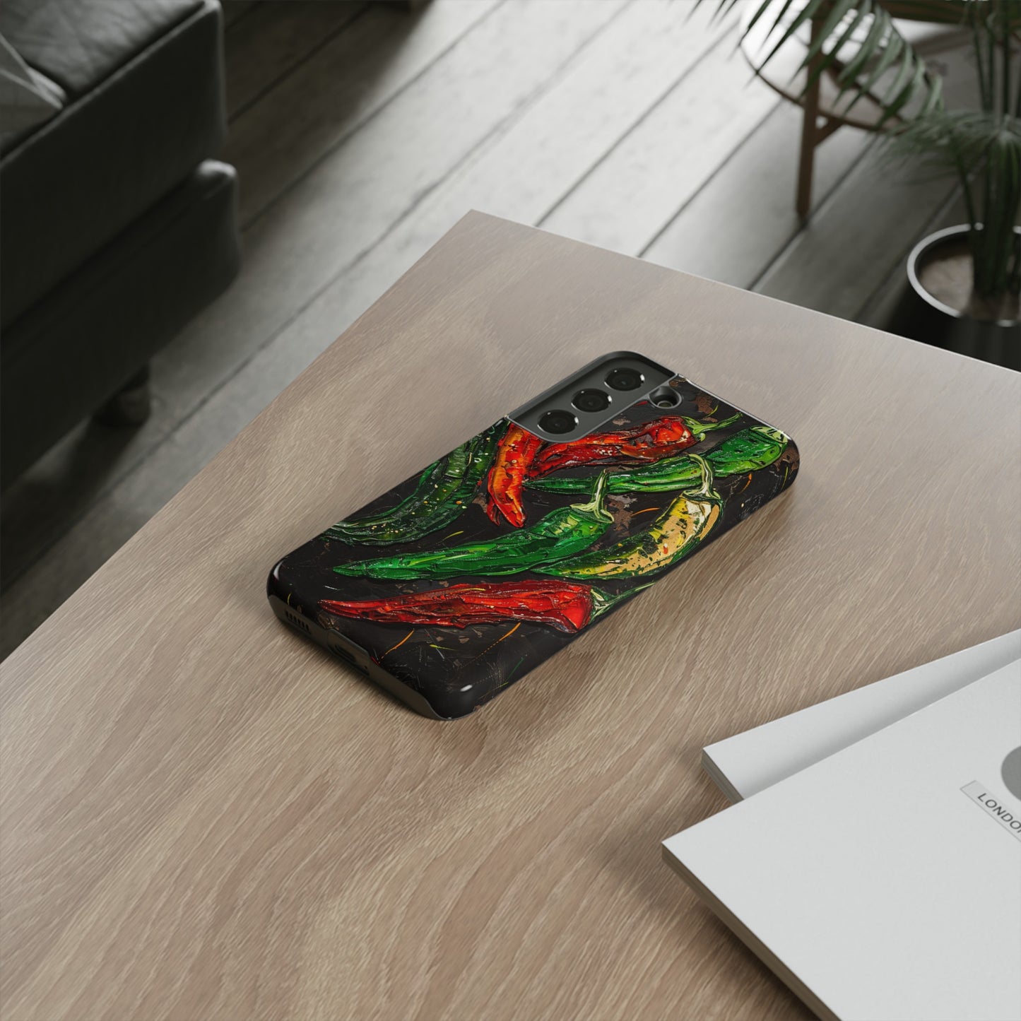 Green and Red Chili Peppers Phone Case