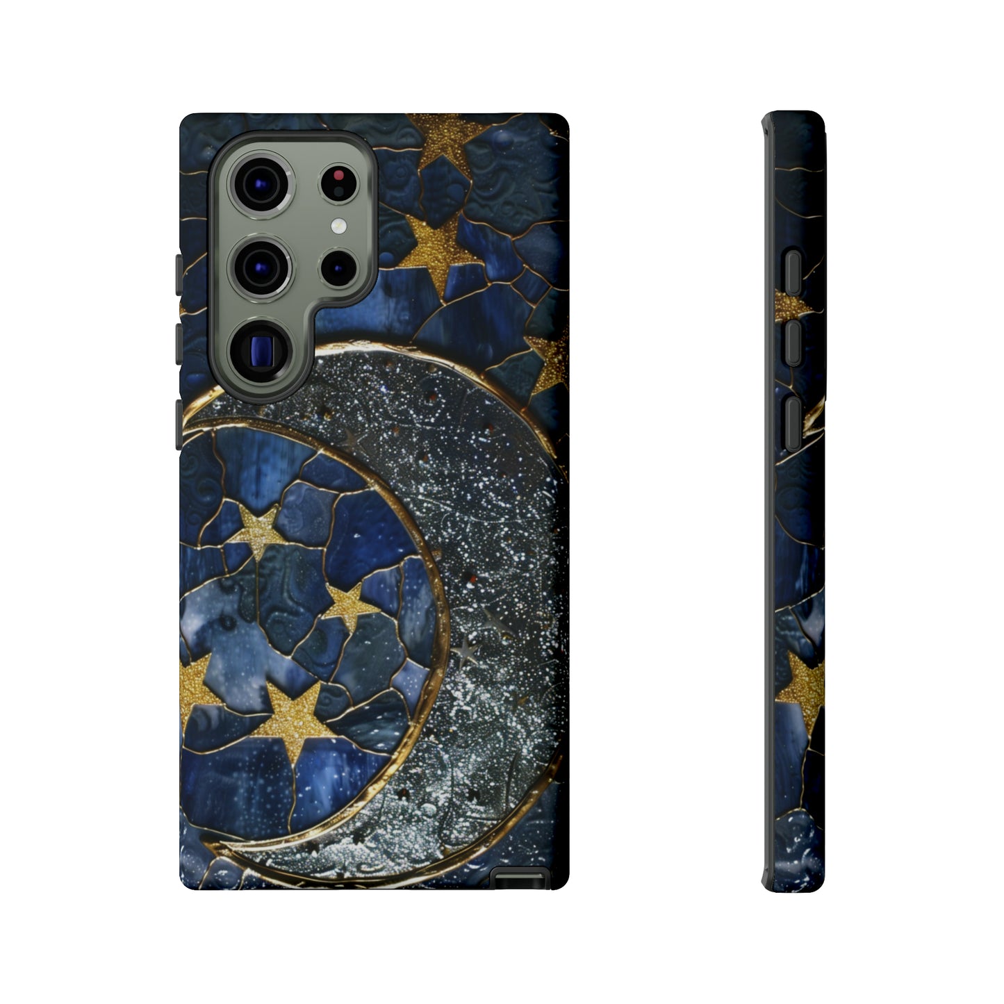 Moon Stars Stained Glass Starry Night Phone Case