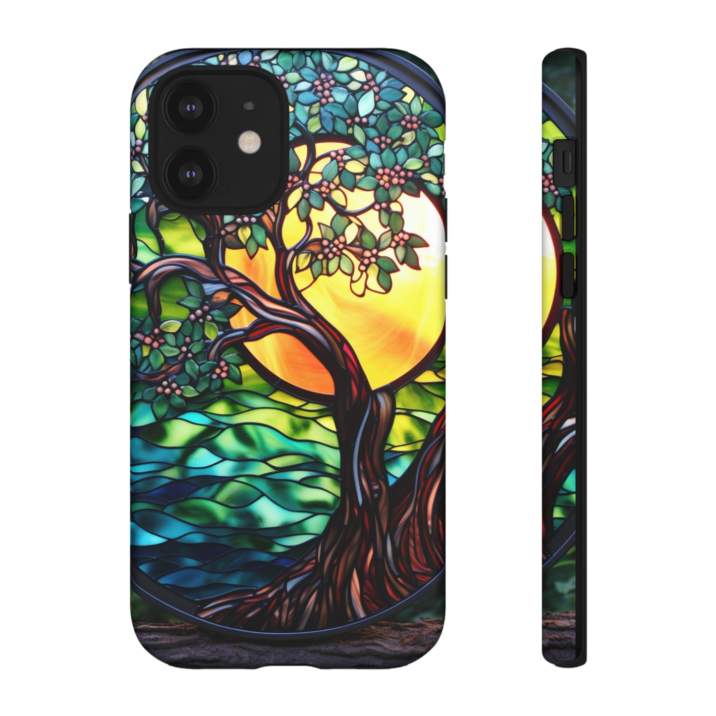 Stained Glass Mosaic Tile Tree of Life Full Moon