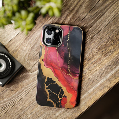 Marbled Dark Lava flow Phone Case | Embrace the Mesmerizing Multicolor Art