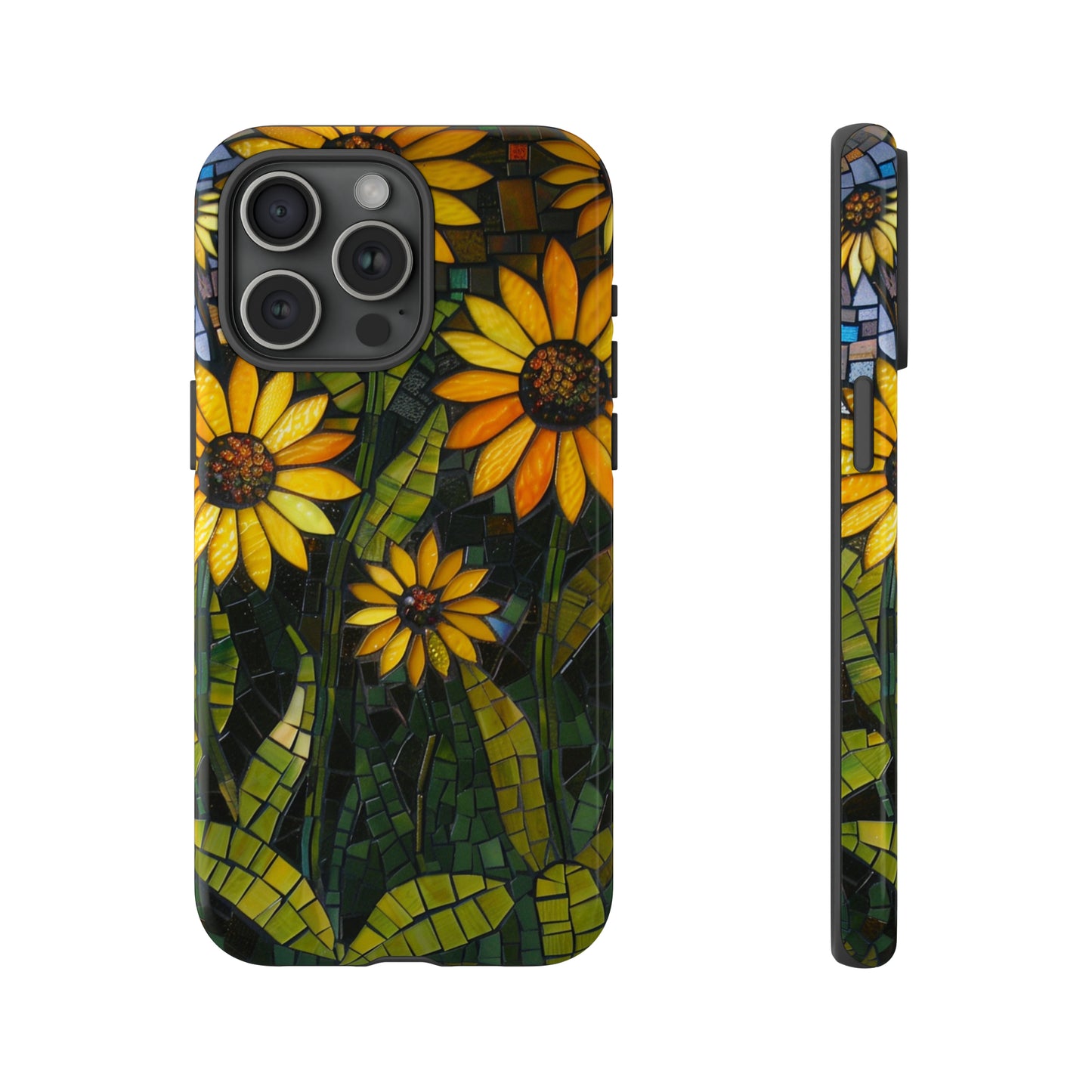 Yellow and Gold Daisy Mosaic Stained Glass Phone Case