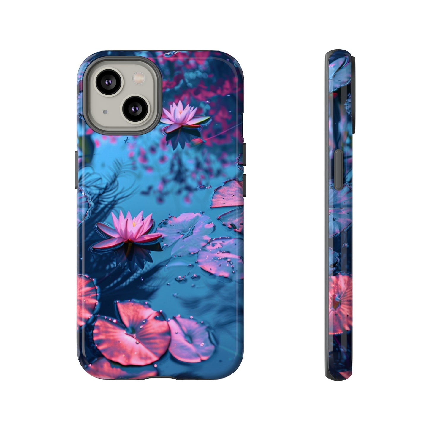 Magenta and Blue Color Zen Lily Pad Phone Case