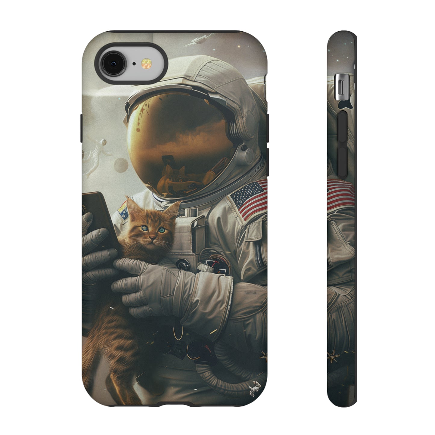 The Astronaut and the Cat Phone Case