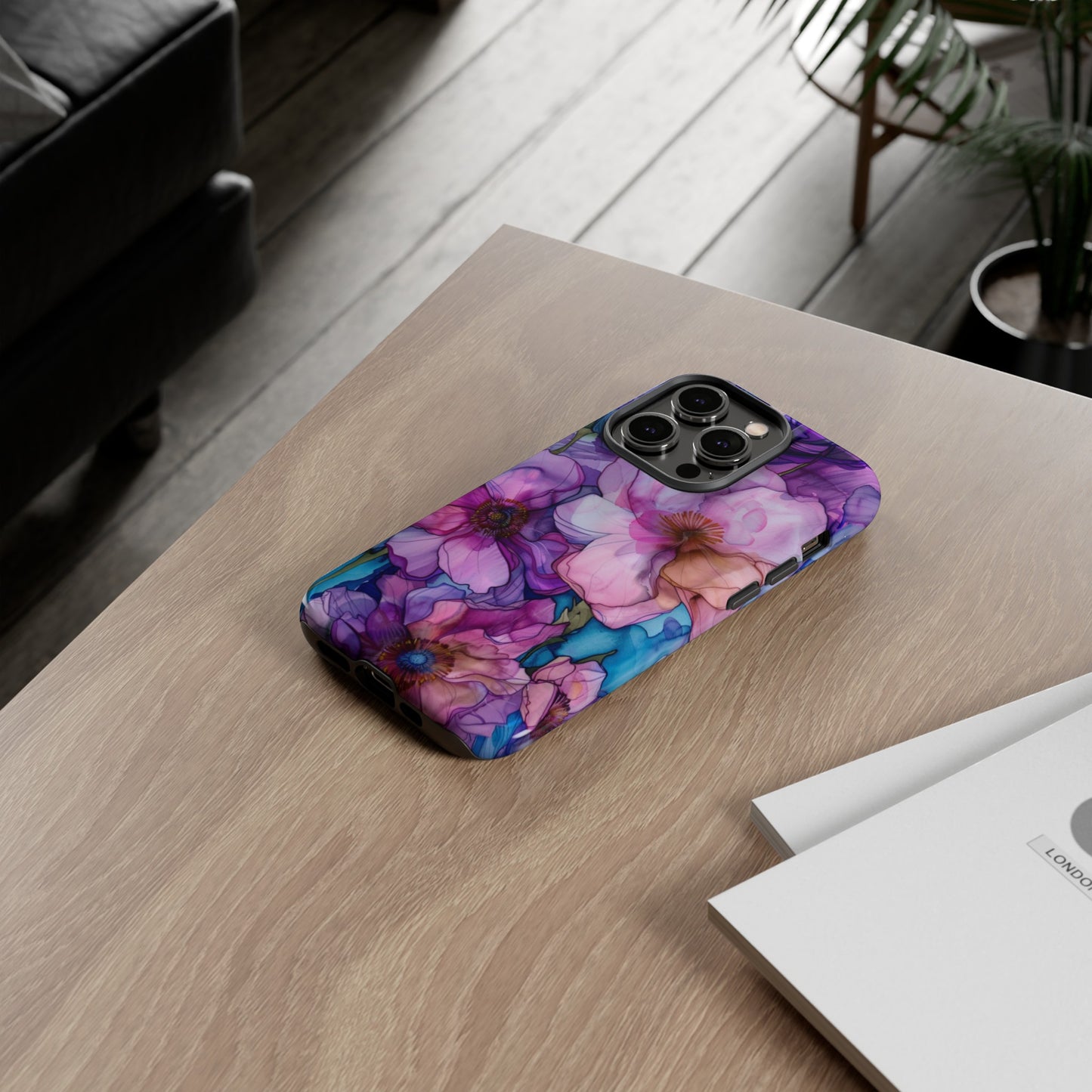 Purple Flower Stained Glass Phone Case