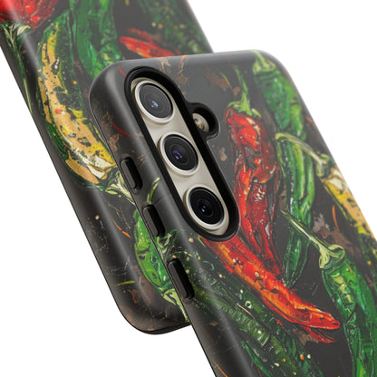 Green and Red Chili Peppers Phone Case