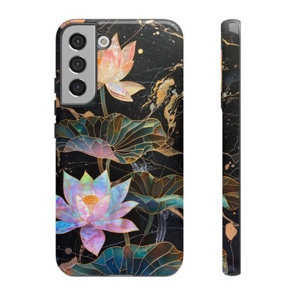 Zen Stained Glass Lotus Floral Design Phone Case