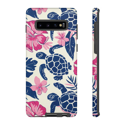 Undersea Floral Blue Sea Turtle Phone Case