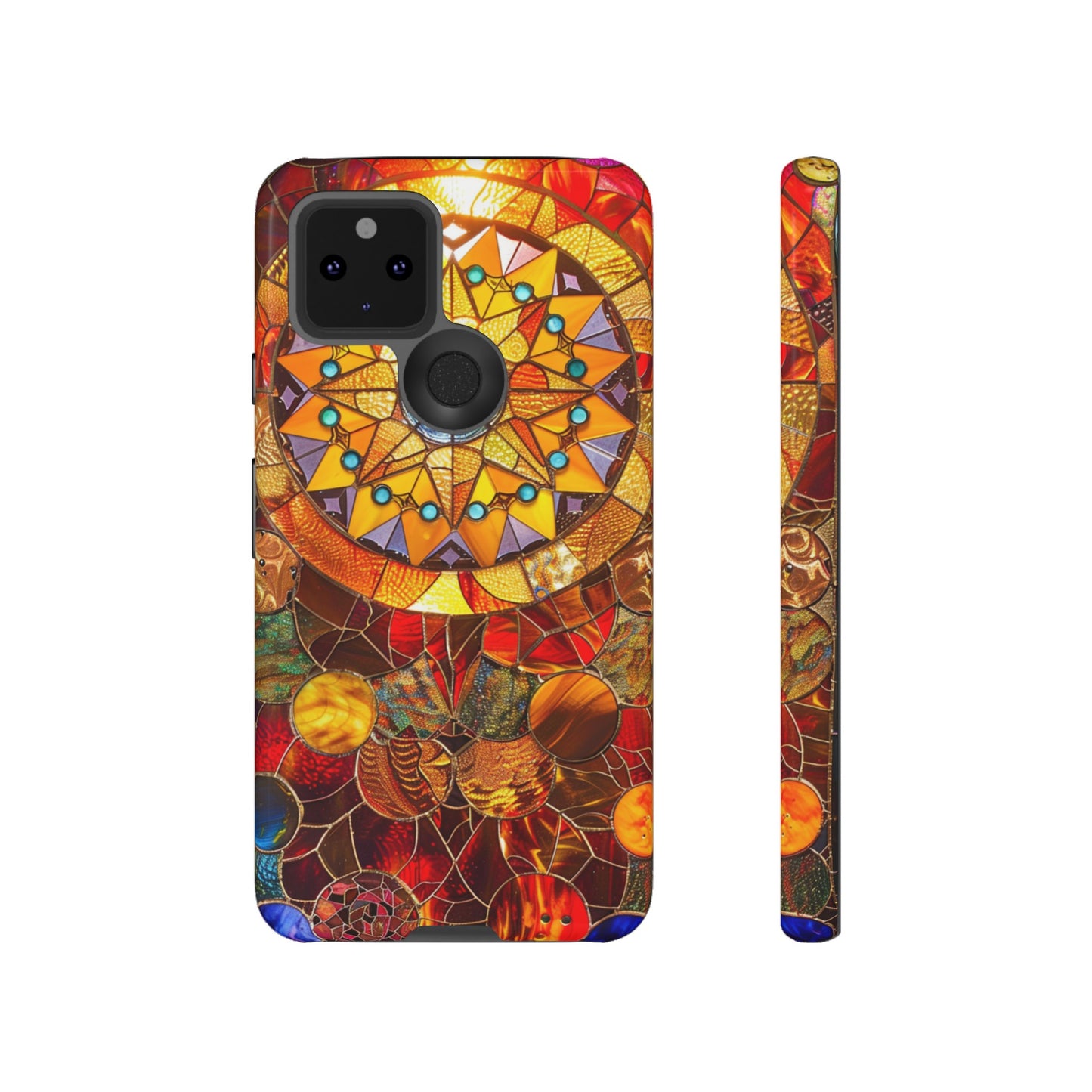 Cosmic Stained Glass Mandala Phone Case