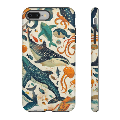 Undersea World Shark, Turtle, Manta Ray Phone Case