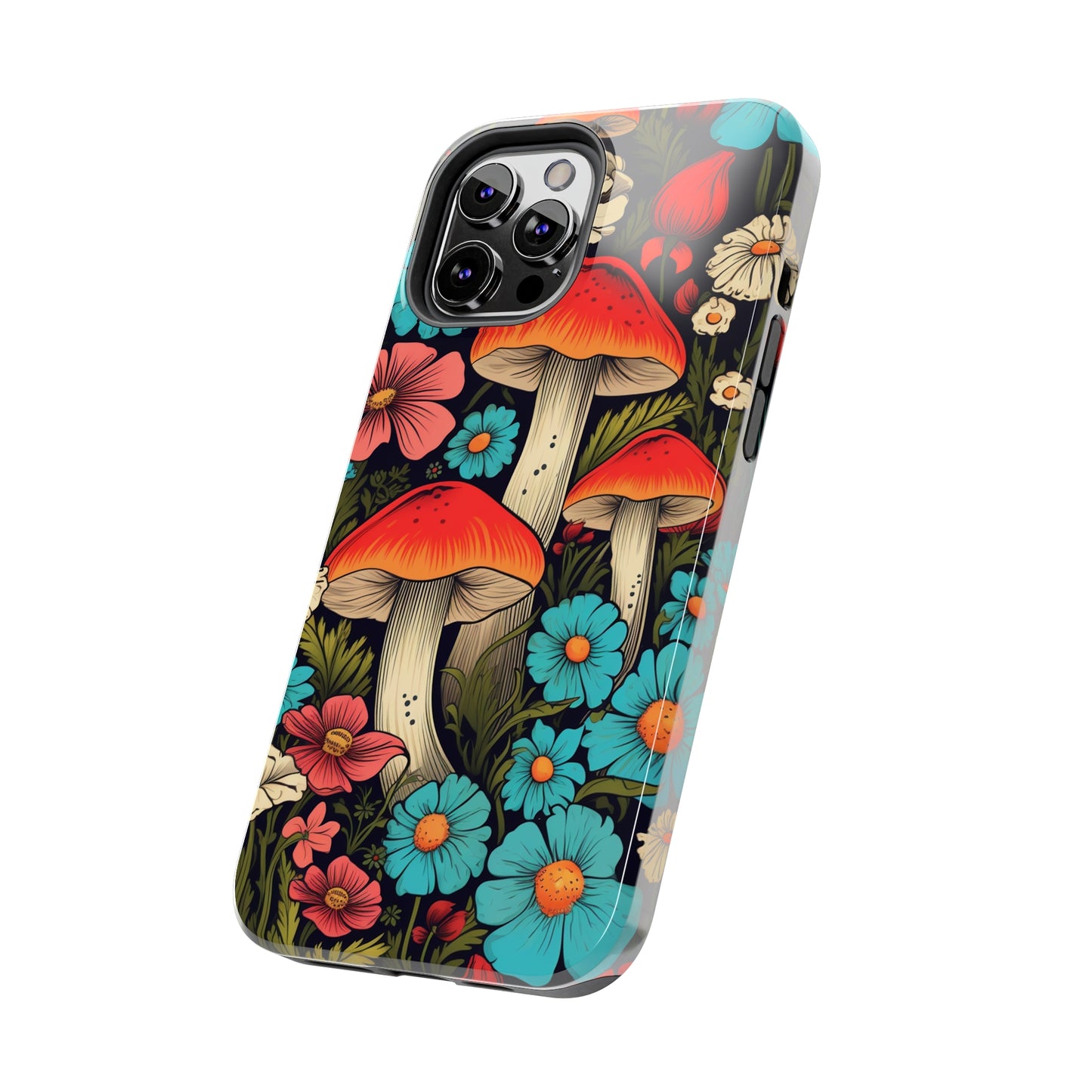 Psychedelic Retro Mushrooms iPhone case | Dive into Vintage Vibes