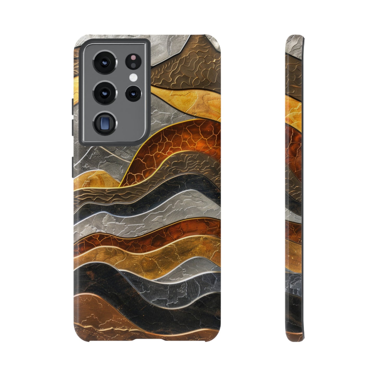 Abstract Gold and Silver Mountain Design Phone Case