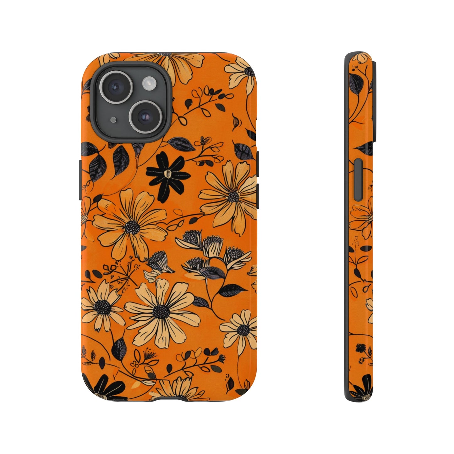 Orange Floral Phone Case Cute Summer Flower Aesthetic