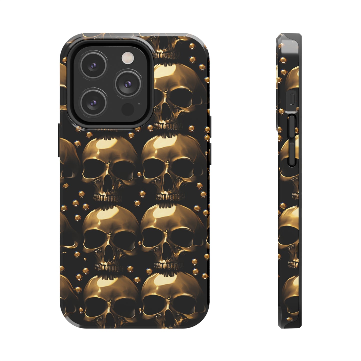 Gothic Glamour Gold Skull iPhone Case