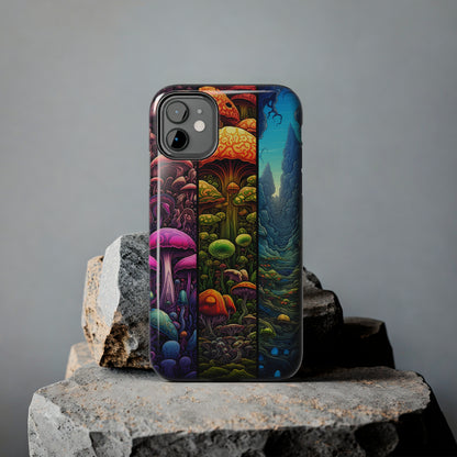 Life is just a fantasy, Mushroom, Flower Stained Glass iPhone Case | Psychedelic Natural Beauty