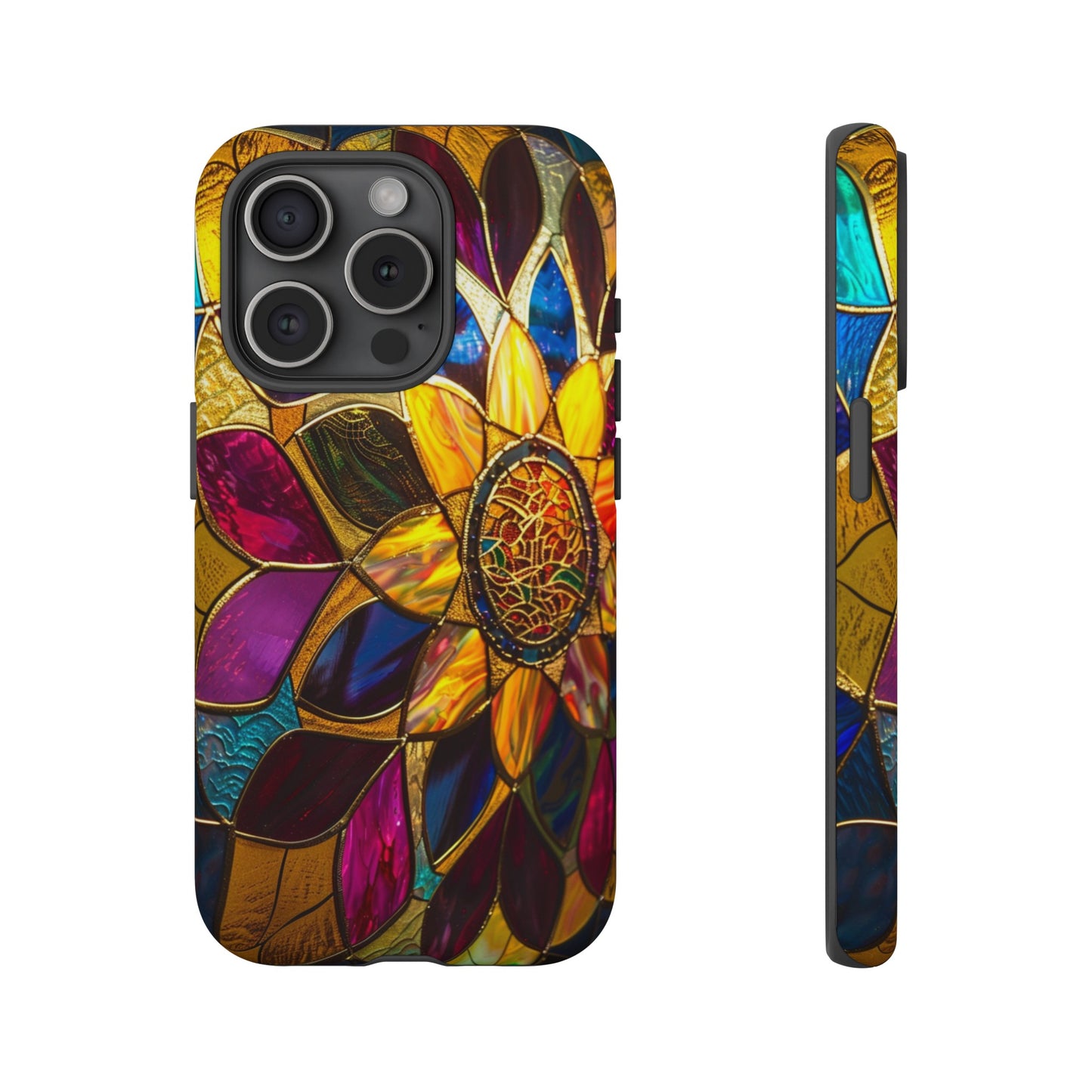 Cosmic Stained Glass Mandala Phone Case