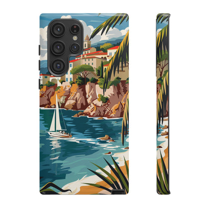 Midcentury French Riviera Sailboat Painting Phone Case