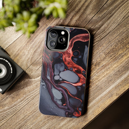 Marbled Dark Lava Flow Phone Case | Embrace the Vibrant Magma Vibes