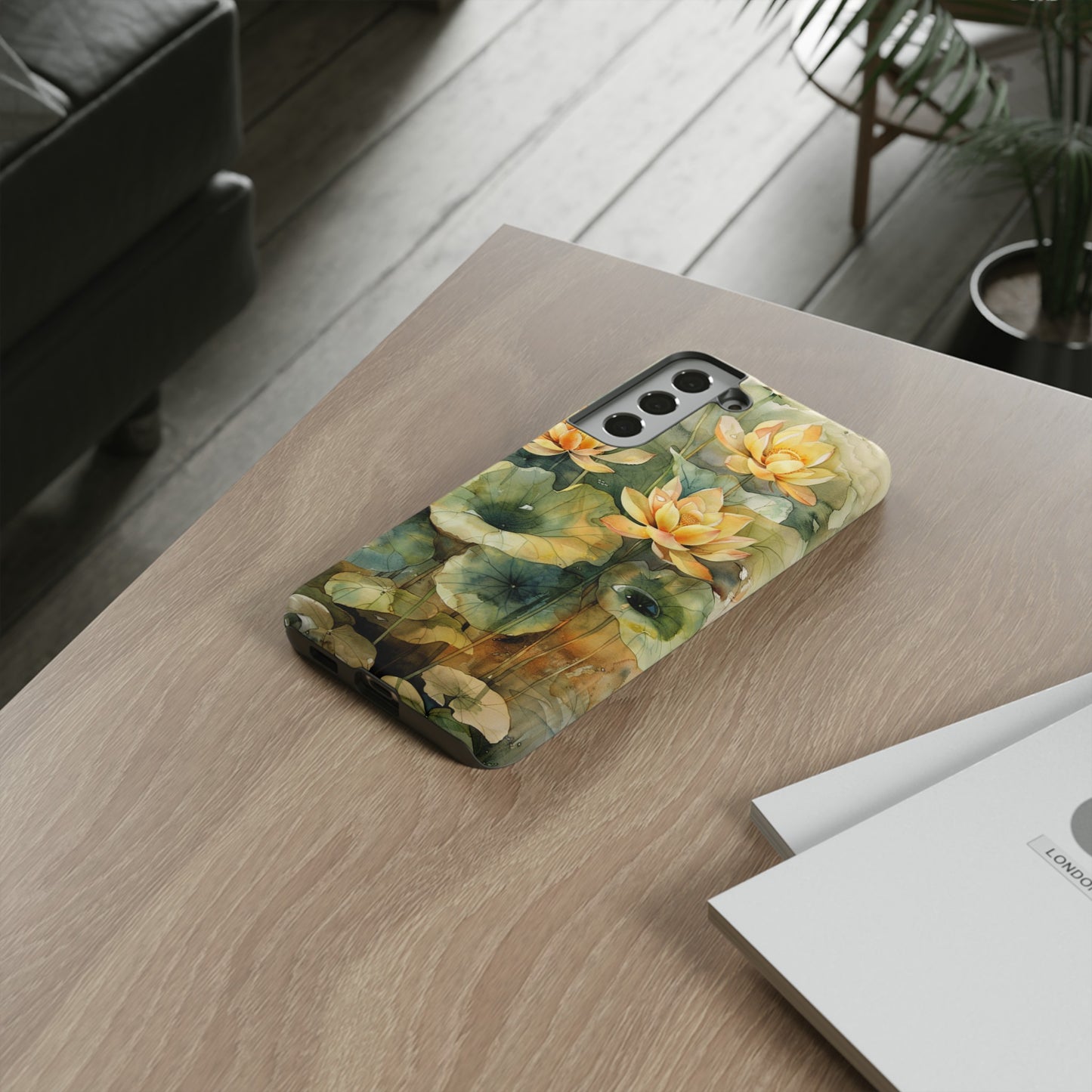 Zen Lotus Watercolor Painting iPhone 15 Case