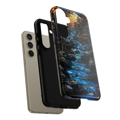 Stained Glass Stone Bridge and River Art Phone Case