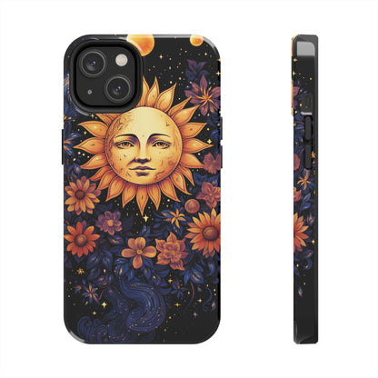 Celestial-themed iPhone 12 and 13 case with intricate botanical motifs