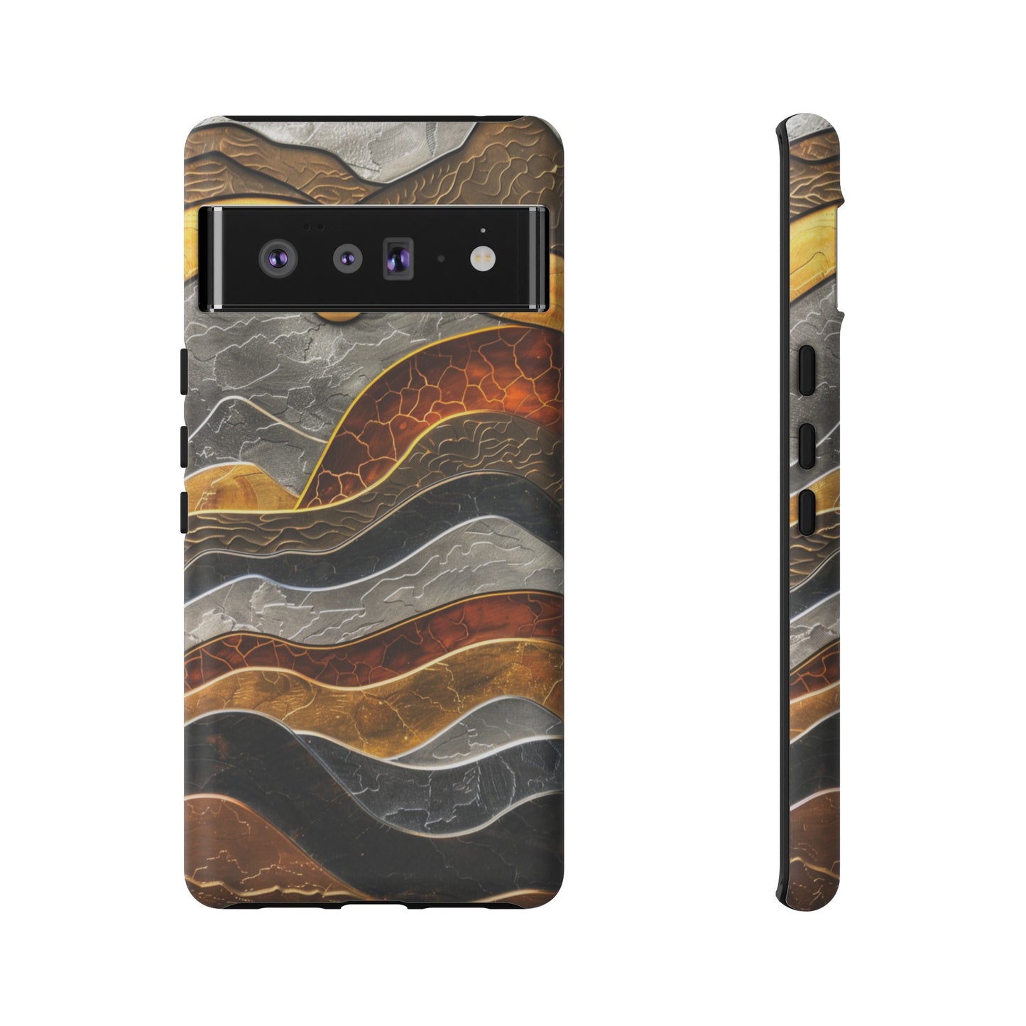 Abstract Gold and Silver Mountain Design Phone Case